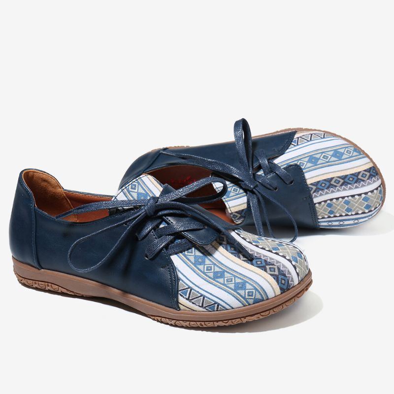 Damen Muster Spleißdekor Rutschfeste Bequeme Flache Loafer