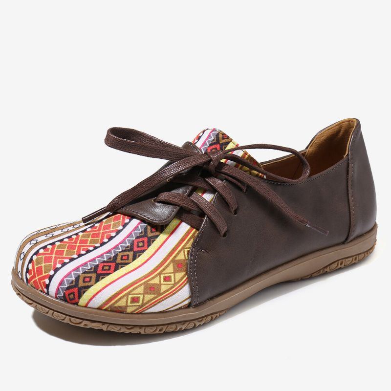 Damen Muster Spleißdekor Rutschfeste Bequeme Flache Loafer