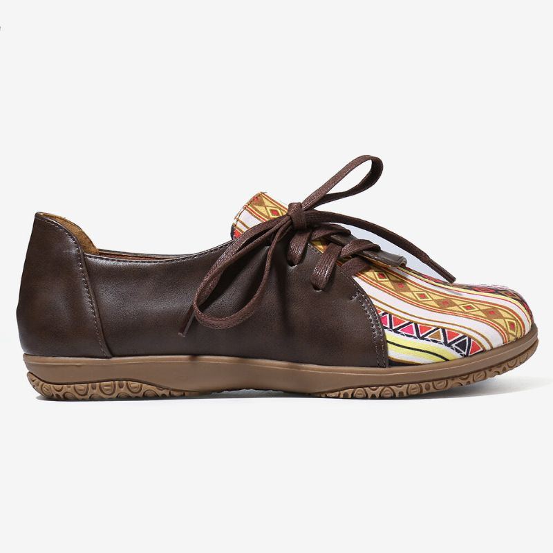 Damen Muster Spleißdekor Rutschfeste Bequeme Flache Loafer