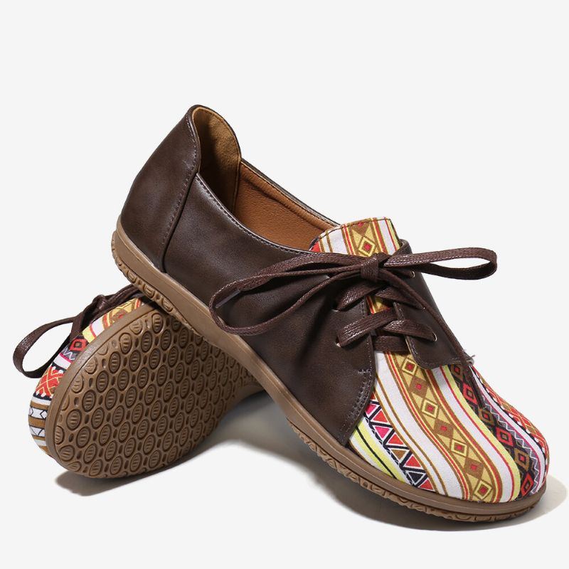 Damen Muster Spleißdekor Rutschfeste Bequeme Flache Loafer