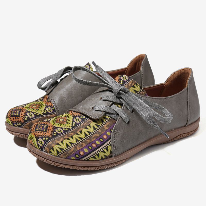 Damen Muster Spleißdekor Rutschfeste Bequeme Flache Loafer