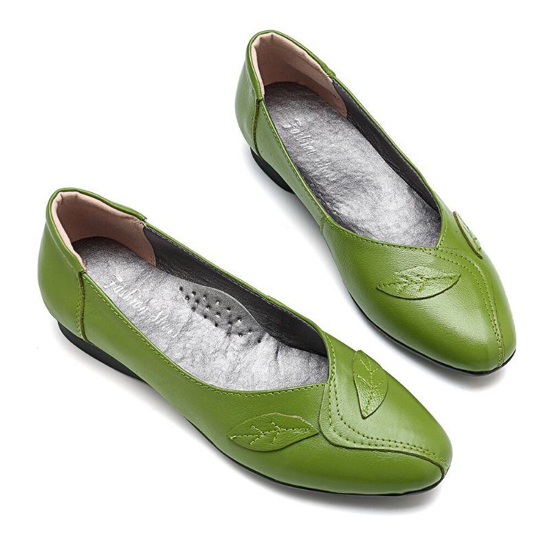 Damenschuhe Leaf Bequeme Kausale Slip On Flats