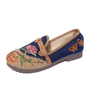 Damenschuhe Mit Chinesischer Blumenstickerei Im Retro Stil Zum Hineinschlüpfen