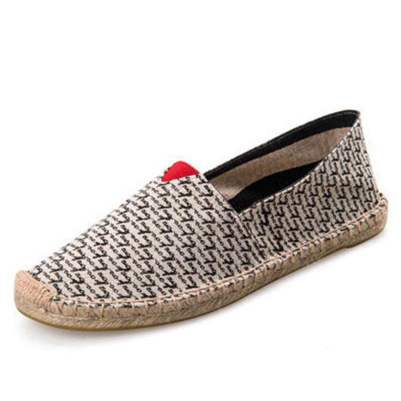 Einfarbige Slip On Espadrilles Für Damen Große Größe Flache Fischerschuhe