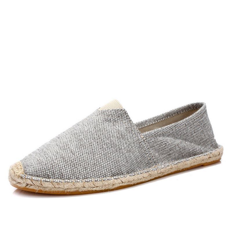 Einfarbige Slip On Espadrilles Für Damen Große Größe Flache Fischerschuhe