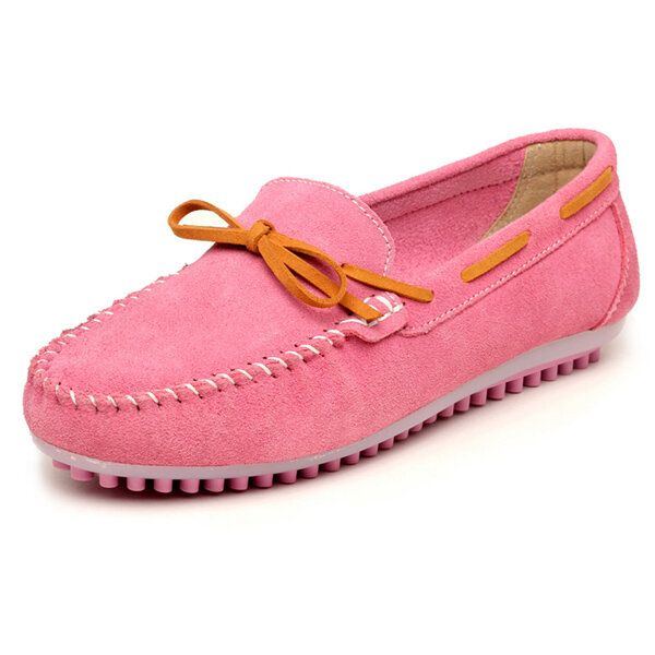 Flache Damenschuhe Mit Schnürung Und Runder Zehenpartie Flache Loafer Mit Weicher Sohle