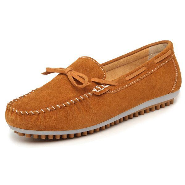 Flache Damenschuhe Mit Schnürung Und Runder Zehenpartie Flache Loafer Mit Weicher Sohle