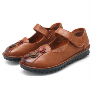 Flache Loafer Aus Bequemem Leder Mit Hakenschlaufe Für Damen