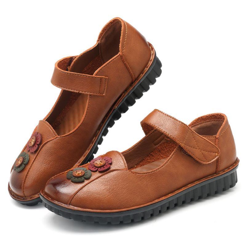 Flache Loafer Aus Bequemem Leder Mit Hakenschlaufe Für Damen