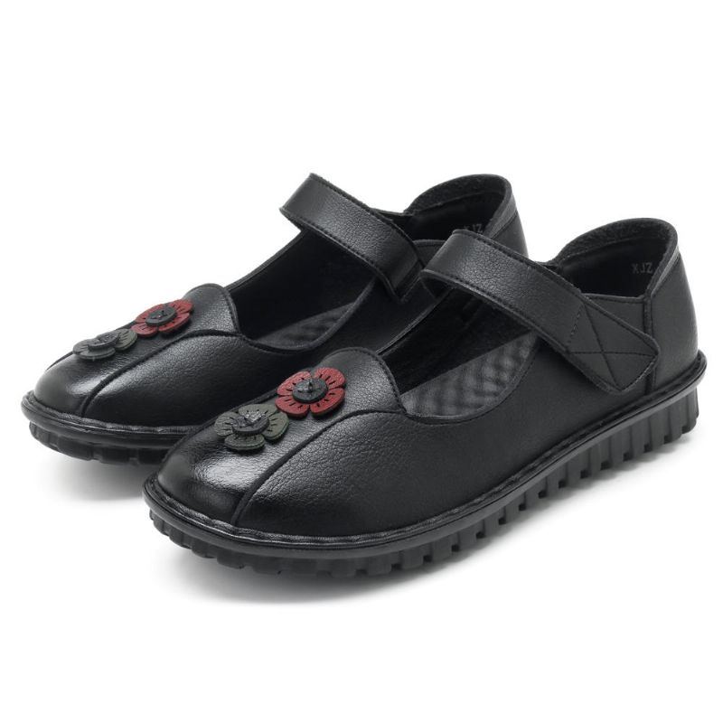 Flache Loafer Aus Bequemem Leder Mit Hakenschlaufe Für Damen