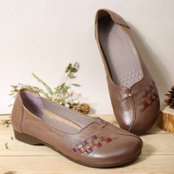 Flache Loafer Aus Weichem Rutschfestem Leder Für Damen