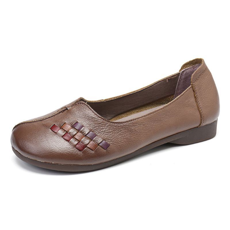 Flache Loafer Aus Weichem Rutschfestem Leder Für Damen