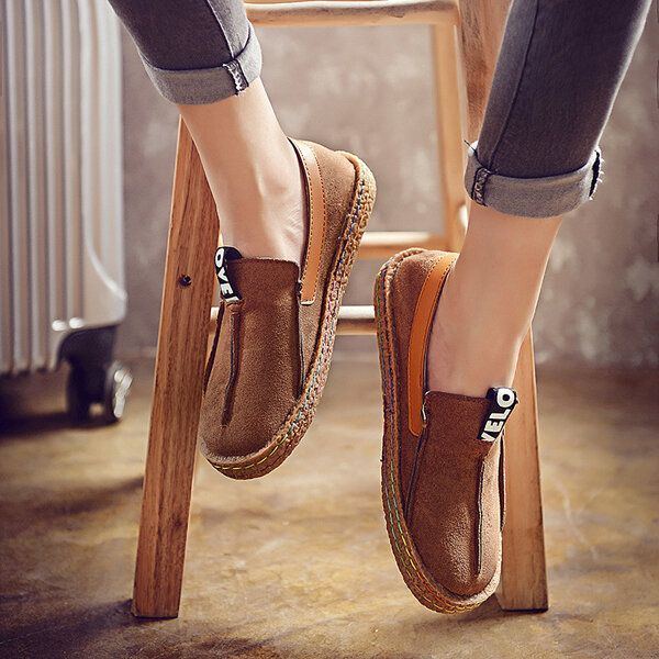 Flache Loafer In Reiner Farbe Mit Weicher Sohle Für Damen