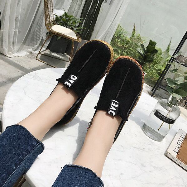 Flache Loafer In Reiner Farbe Mit Weicher Sohle Für Damen