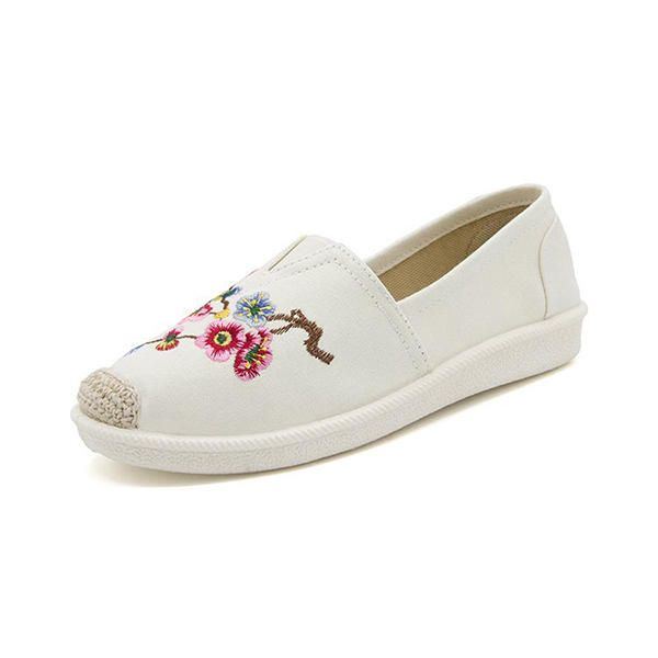 Flache Loafer Mit Stickerei Und Weicher Sohle Für Damen