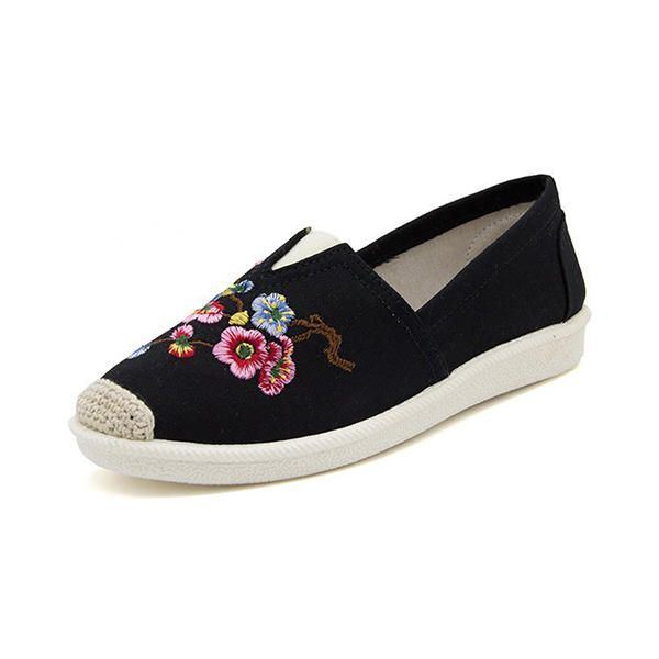 Flache Loafer Mit Stickerei Und Weicher Sohle Für Damen