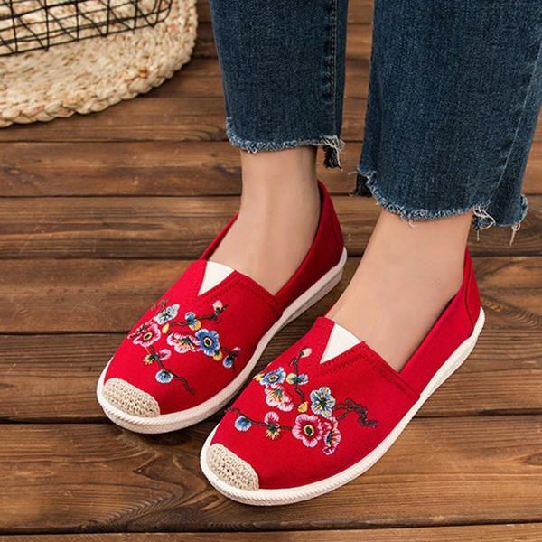 Flache Loafer Mit Stickerei Und Weicher Sohle Für Damen