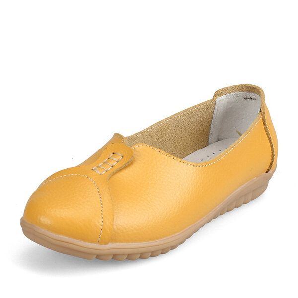 Damen Beiläufige Weiche Leder Flache Schuhe Die Slip Ons Bequeme Halbschuhe Fahren