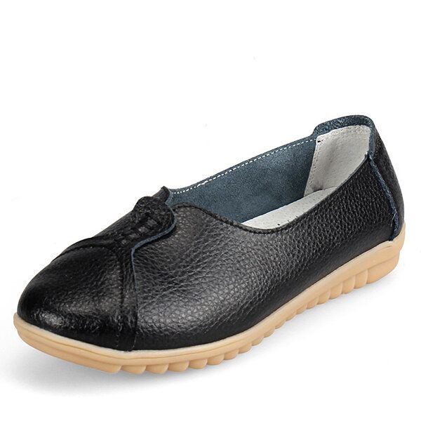 Damen Beiläufige Weiche Leder Flache Schuhe Die Slip Ons Bequeme Halbschuhe Fahren