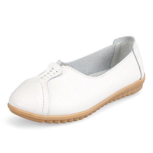 Damen Beiläufige Weiche Leder Flache Schuhe Die Slip Ons Bequeme Halbschuhe Fahren