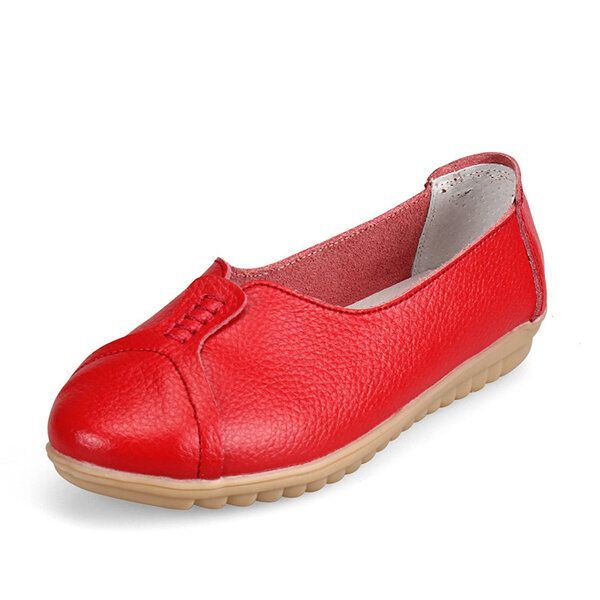 Damen Beiläufige Weiche Leder Flache Schuhe Die Slip Ons Bequeme Halbschuhe Fahren