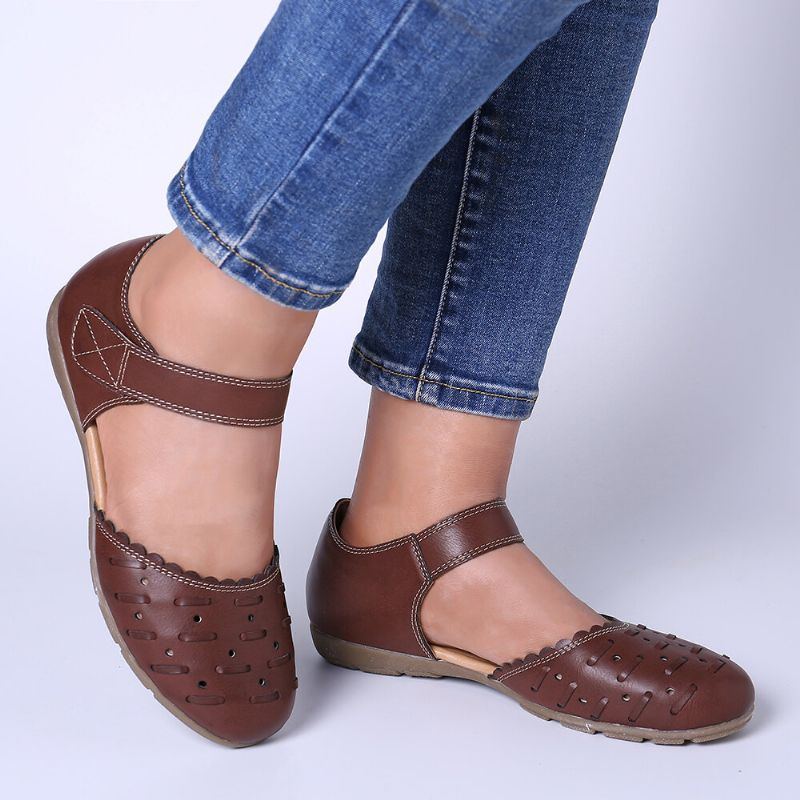 Damen Casual Hollow Out Hoop Loop Flats