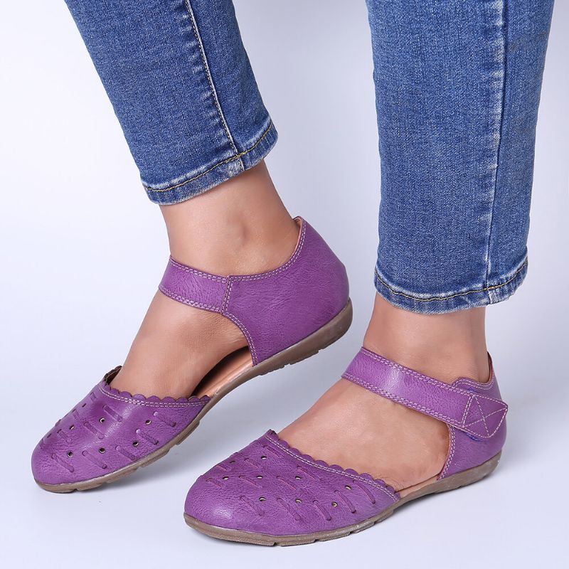 Damen Casual Hollow Out Hoop Loop Flats