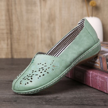 Damen Handstricting Hollow Comfy Retro Casual Slip On Flats