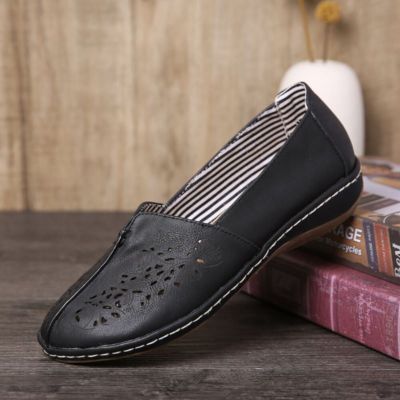 Damen Handstricting Hollow Comfy Retro Casual Slip On Flats