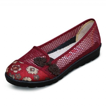 Damen Sommer Freizeit Schicke Schuhe Atmungsaktive Slip On Mesh Schweißabsorption Flats Schuhe