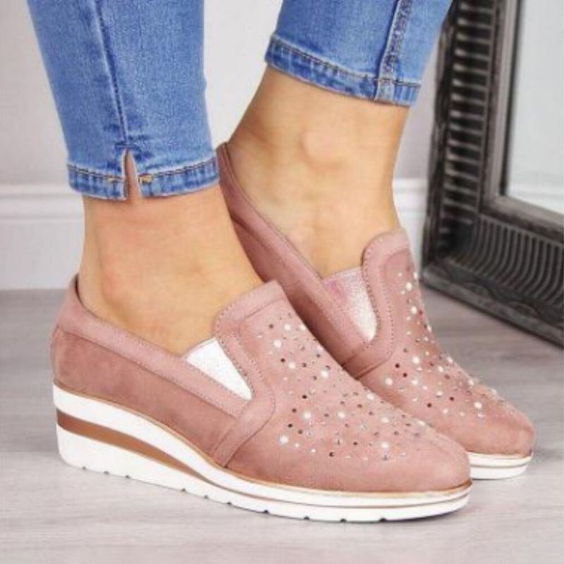 Große Damen Casual Hohlschuhe Mit Spitzen Zehen Und Keilabsatz