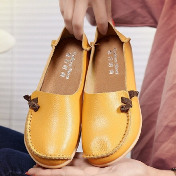 Große Flache Mehrweg Loafer Aus Weichem Leder Für Damen