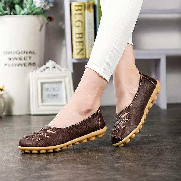 Großer Farbenfroher Damen Slipper Zum Hineinschlüpfen Mit Runder Zehenpartie Flacher Loafer