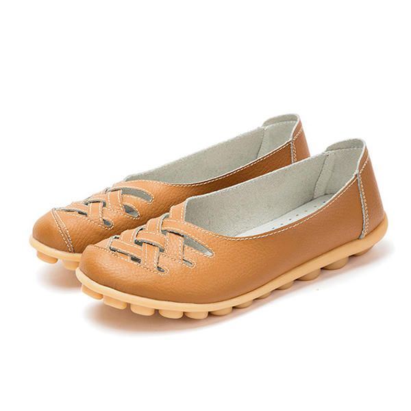 Großer Farbenfroher Damen Slipper Zum Hineinschlüpfen Mit Runder Zehenpartie Flacher Loafer