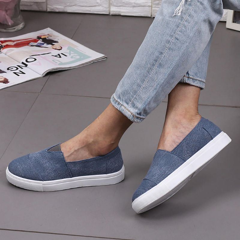 Lässige Einfarbige Slip On Slipper Für Damen In Großen Größen