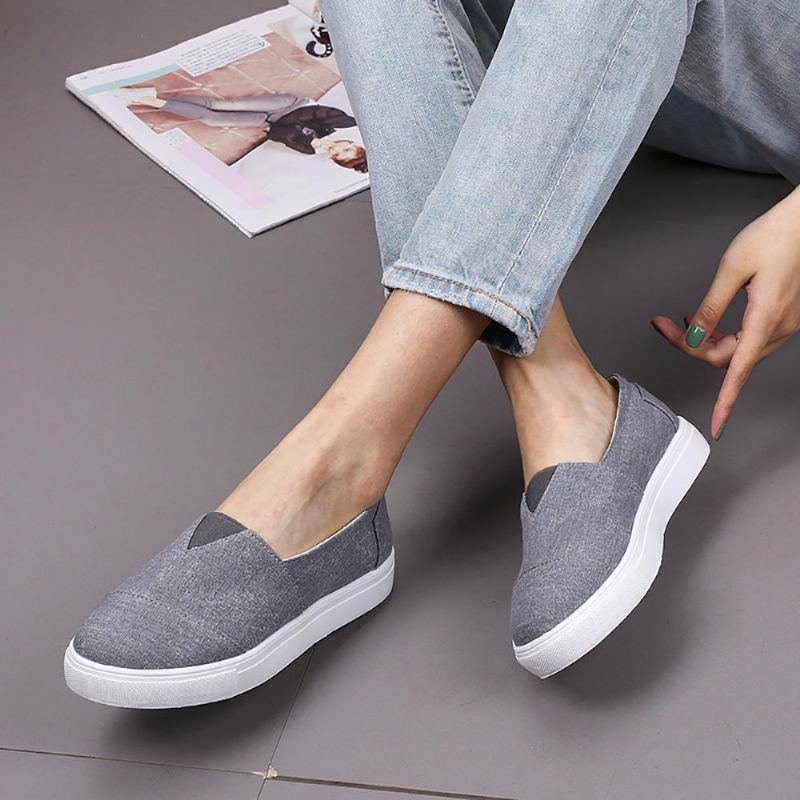 Lässige Einfarbige Slip On Slipper Für Damen In Großen Größen