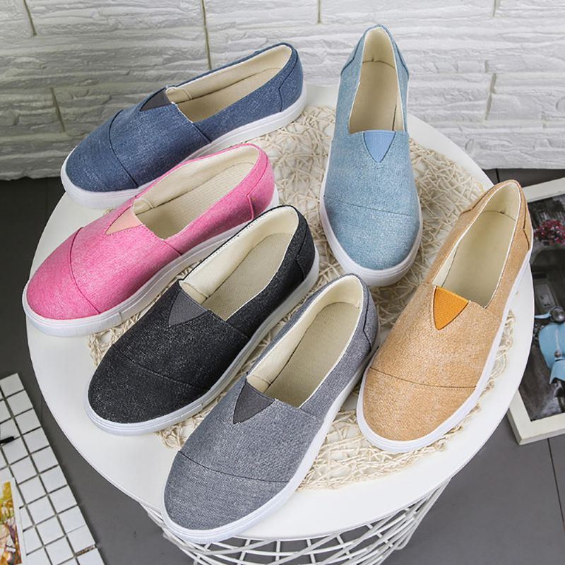 Lässige Einfarbige Slip On Slipper Für Damen In Großen Größen