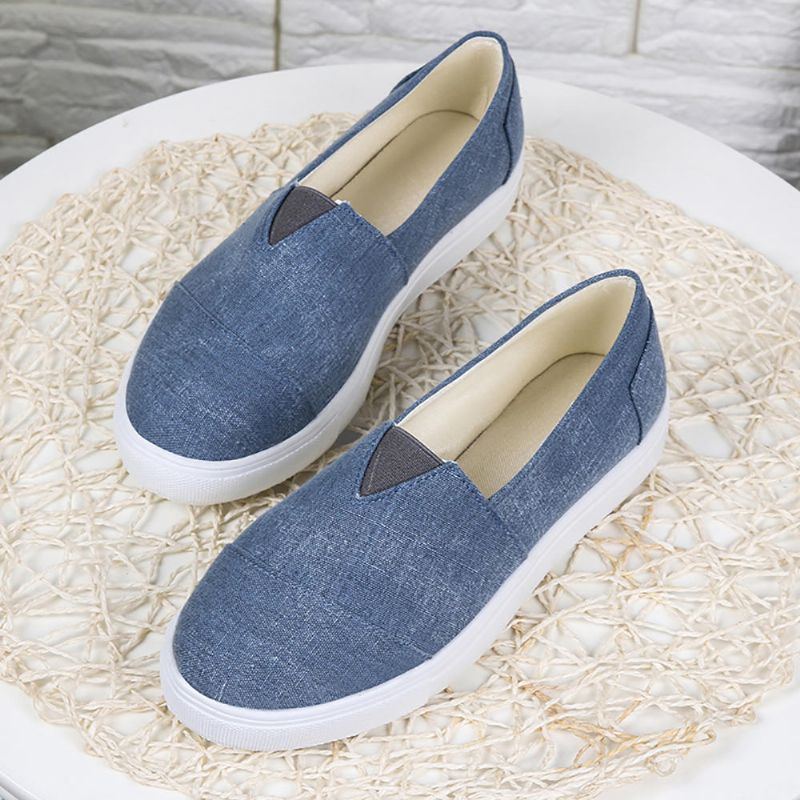 Lässige Einfarbige Slip On Slipper Für Damen In Großen Größen