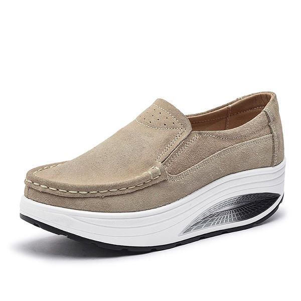 Lässige Loafer Aus Leder Mit Rocker Sohle Für Damen