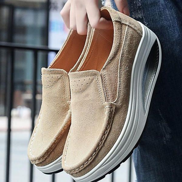 Lässige Loafer Aus Leder Mit Rocker Sohle Für Damen