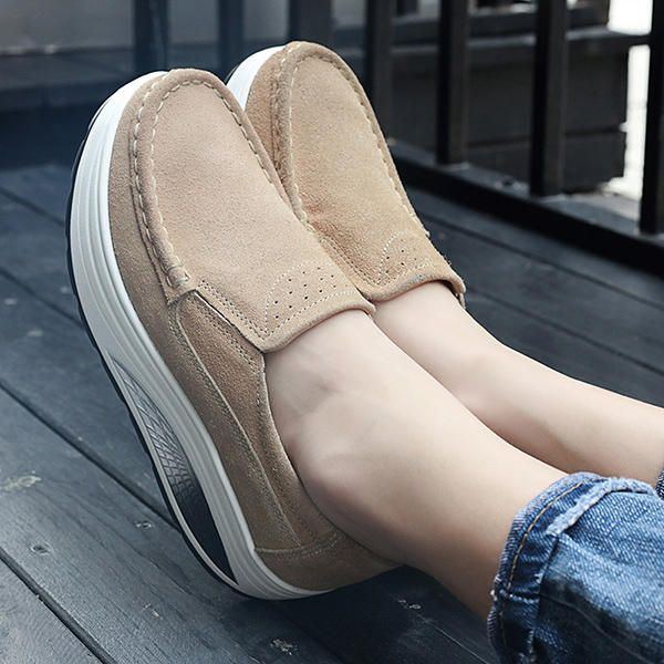 Lässige Loafer Aus Leder Mit Rocker Sohle Für Damen