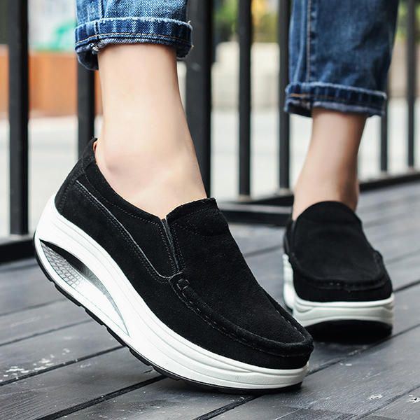 Lässige Loafer Aus Leder Mit Rocker Sohle Für Damen