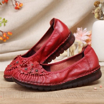 Retro Blumen Dekor Für Damen Bequem Rutschfeste Weiche Sohle Lässige Flache Schuhe Zum Hineinschlüpfen