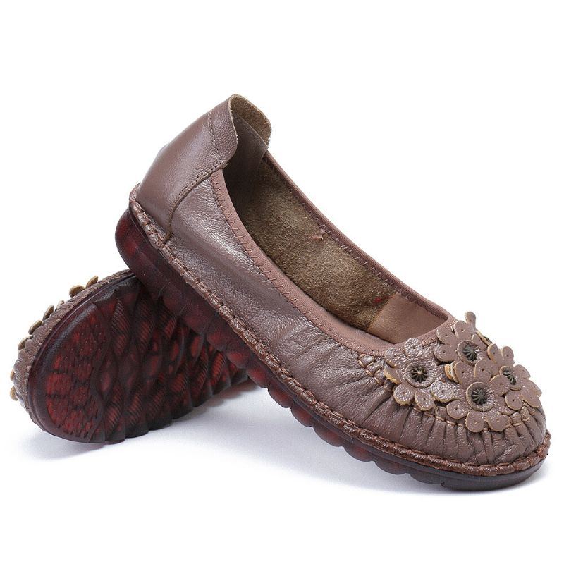 Retro Blumen Dekor Für Damen Bequem Rutschfeste Weiche Sohle Lässige Flache Schuhe Zum Hineinschlüpfen