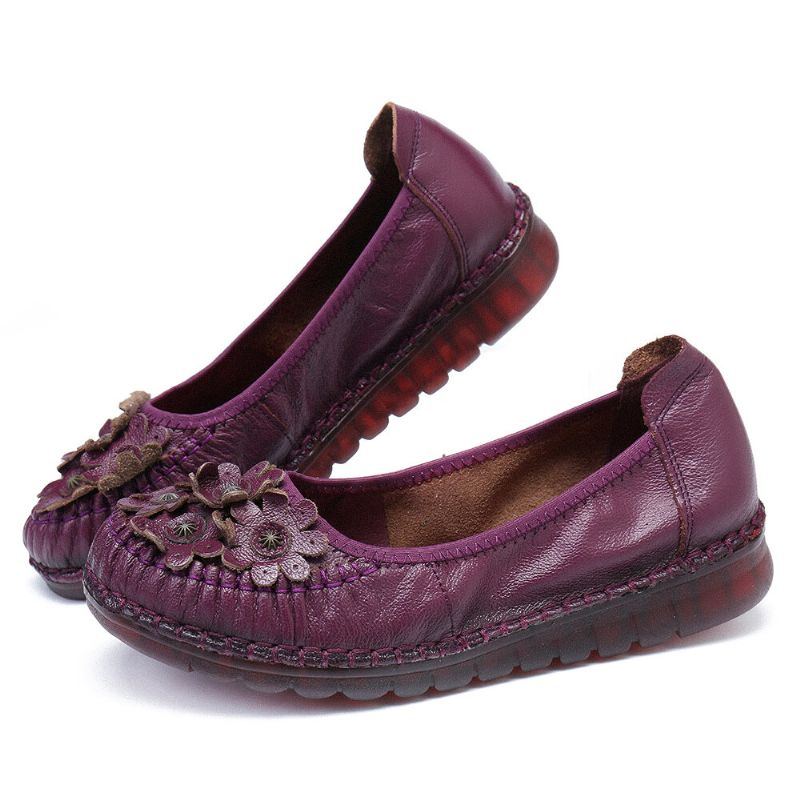 Retro Blumen Dekor Für Damen Bequem Rutschfeste Weiche Sohle Lässige Flache Schuhe Zum Hineinschlüpfen