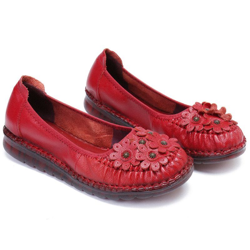 Retro Blumen Dekor Für Damen Bequem Rutschfeste Weiche Sohle Lässige Flache Schuhe Zum Hineinschlüpfen