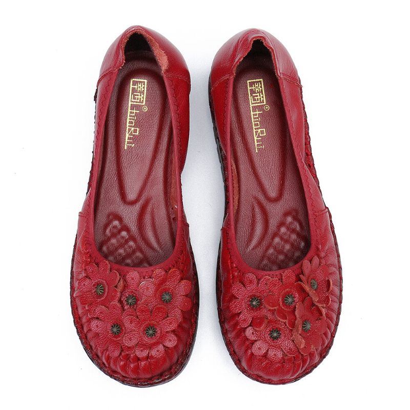 Retro Blumen Dekor Für Damen Bequem Rutschfeste Weiche Sohle Lässige Flache Schuhe Zum Hineinschlüpfen