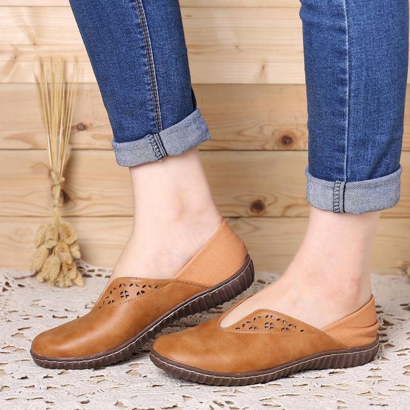 Rutschfeste Lässige Slip On Flats Mit Nähten Für Damen