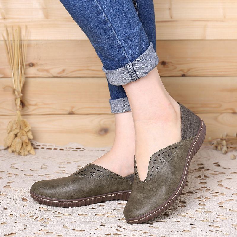 Rutschfeste Lässige Slip On Flats Mit Nähten Für Damen