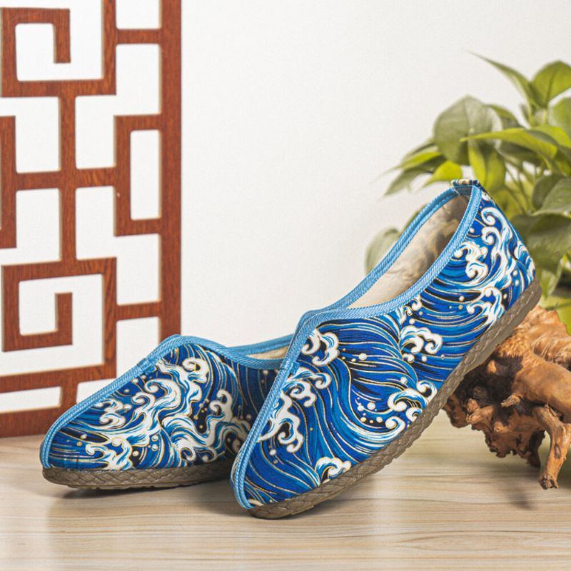 Atmungsaktive Rutschfeste Herrenschuhe Mit Altem Peking Muster Bequem Täglich Lässig Leinenschuhe